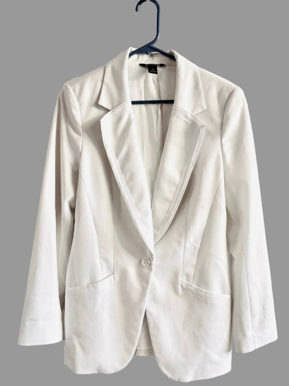 White House Black Market White Single Button Blazer Jacket Size S